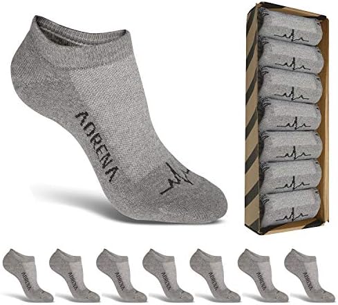 Adrena No Show גרביים אתלטיים | גברים נשים מרופדות גרביים | 7 קופסת מתנה של חבילות